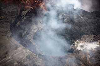 photo,material,free,landscape,picture,stock photo,Creative Commons,Mt. Kilauea, Lava, The crater, Puu Oo, Smoke