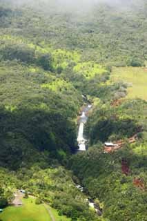 Foto, materiell, befreit, Landschaft, Bild, hat Foto auf Lager,Hawaii Insel Wasserfall, Der Wald, Stein, Fluss, Strmung