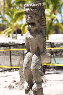 Foto, materiell, befreit, Landschaft, Bild, hat Foto auf Lager,Pu'uhonua o Honaunau Tiki Bild, , , , 