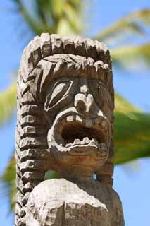 Foto, materiell, befreit, Landschaft, Bild, hat Foto auf Lager,Pu'uhonua o Honaunau Tiki Bild, , , , 