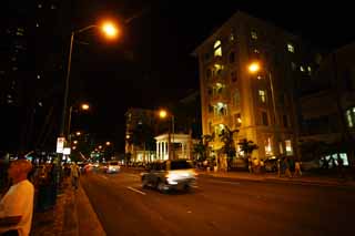 fotografia, materiale, libero il panorama, dipinga, fotografia di scorta,Strada di Oahu di notte, , , , 