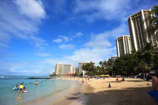 Foto, materieel, vrij, landschap, schilderstuk, bevoorraden foto,Waikiki Beach., , , , 