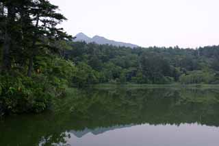 Foto, materiell, befreit, Landschaft, Bild, hat Foto auf Lager,Morgen-Himenuma-Teich, Wasseroberflche, Berg, Himmel, HimenumPond