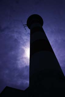 Foto, materiell, befreit, Landschaft, Bild, hat Foto auf Lager,Zeit drehte sich neben dem Leuchtturm, Leuchtturm, Wolke, Sonne, Silhouette