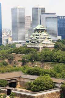 Foto, materieel, vrij, landschap, schilderstuk, bevoorraden foto,Osaka Castle, , , , 