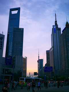 Foto, materiell, befreit, Landschaft, Bild, hat Foto auf Lager,Wolkenkratzer in Shanghai, , , , 