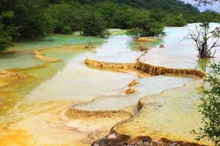 photo,material,free,landscape,picture,stock photo,Creative Commons,Huanglong five colors pond, , , , 