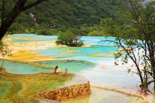 fotografia, materiale, libero il panorama, dipinga, fotografia di scorta,Huanglong cinque colori stagno, , , , 