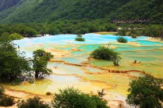 fotografia, materiale, libero il panorama, dipinga, fotografia di scorta,Huanglong cinque colori stagno, , , , 