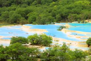 photo,material,free,landscape,picture,stock photo,Creative Commons,Huanglong five colors pond, , , , 