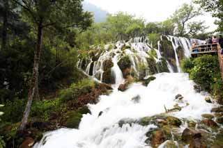 Foto, materiell, befreit, Landschaft, Bild, hat Foto auf Lager,Jiuzhaigou TatsukiTadashi Wasserfall, , , , 