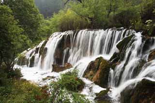 Foto, materiell, befreit, Landschaft, Bild, hat Foto auf Lager,Jiuzhaigou TatsukiTadashi Wasserfall, , , , 