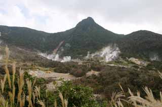 fotografia, materiale, libero il panorama, dipinga, fotografia di scorta,Ohwakudani, Hakone, vulcano, calore terrestre, montagna