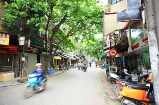 Foto, materieel, vrij, landschap, schilderstuk, bevoorraden foto,De oude wijk van Hanoi., , , , 