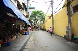 Foto, materieel, vrij, landschap, schilderstuk, bevoorraden foto,De oude wijk van Hanoi., , , , 