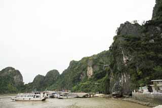 Foto, materieel, vrij, landschap, schilderstuk, bevoorraden foto,Halong Bay Daugo eiland, , , , 