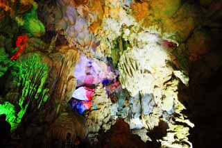 Foto, materieel, vrij, landschap, schilderstuk, bevoorraden foto,Halong Bay Tien Kung grot, , , , 