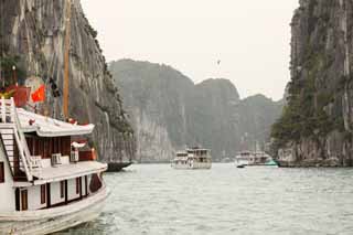 Foto, materieel, vrij, landschap, schilderstuk, bevoorraden foto,Halong Bay, , , , 