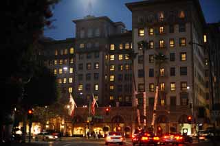 photo,material,free,landscape,picture,stock photo,Creative Commons,Western-style architecture at dusk, lighting, window, car, luxury building