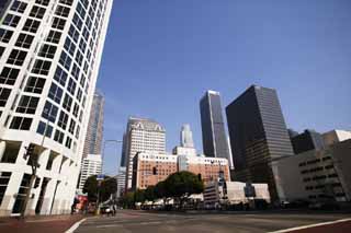 Foto, materieel, vrij, landschap, schilderstuk, bevoorraden foto,Los Angeles' benedenstad, Gebouw, Weg, Lucht, Los Angeles