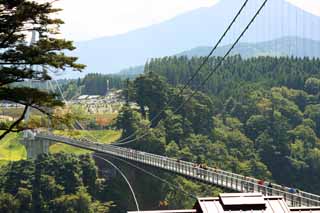 photo,material,free,landscape,picture,stock photo,Creative Commons,Yume Kuju large suspension bridge, , , , 