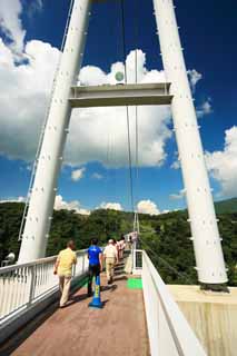 photo,material,free,landscape,picture,stock photo,Creative Commons,Yume Kuju large suspension bridge, , , , 
