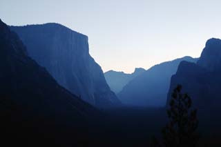 Foto, materieel, vrij, landschap, schilderstuk, bevoorraden foto,Dageraad van yosemite, Klif, De dageraad, Vallei, YOSEMITE