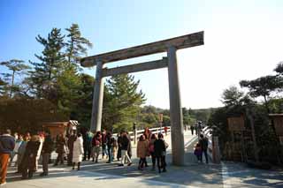 Foto, materiell, befreit, Landschaft, Bild, hat Foto auf Lager,Den inneren Schrein von Ise Torii, , , , 