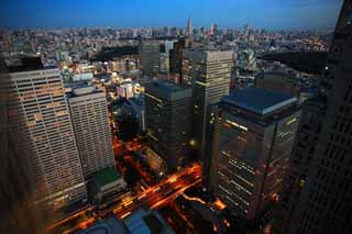 Foto, materiell, befreit, Landschaft, Bild, hat Foto auf Lager,Shinjuku Abendszene, , , , 