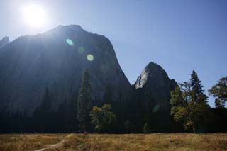 Foto, materiell, befreit, Landschaft, Bild, hat Foto auf Lager,Sonnenstrahl @ yosemite-Volleyball des Herbstes, Berg, Stein, Wald, Klippe