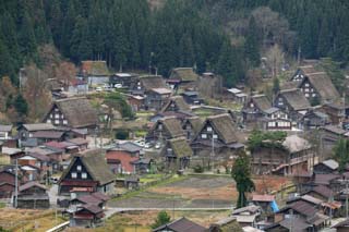 photo,material,free,landscape,picture,stock photo,Creative Commons,Shirakawago commanding, Architecture with principal ridgepole, Thatching, private house, rural scenery