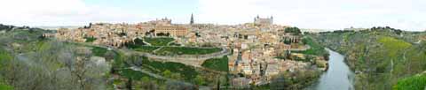 Foto, materieel, vrij, landschap, schilderstuk, bevoorraden foto,Een panoramisch uitzicht van Toledo., , , , 