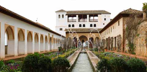 photo,material,free,landscape,picture,stock photo,Creative Commons,Generalife lower analysis of the courtyard, , , , 