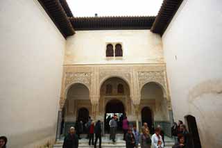 Foto, materieel, vrij, landschap, schilderstuk, bevoorraden foto,Alhambra vrouwelijke earl binnenplaats, , , , 