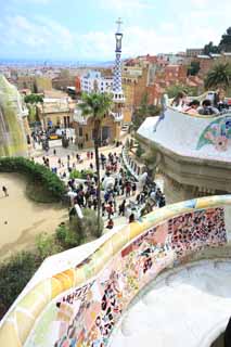 Foto, materiell, befreit, Landschaft, Bild, hat Foto auf Lager,Park Guell, , , , 