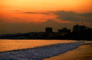 fotografia, materiale, libero il panorama, dipinga, fotografia di scorta,Chigasaki di crepuscolo, , , , 