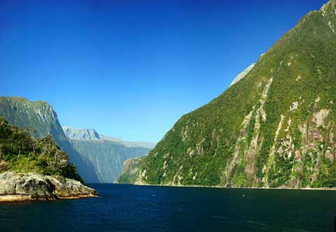 Foto, materieel, vrij, landschap, schilderstuk, bevoorraden foto,Milford Sound, , , , 