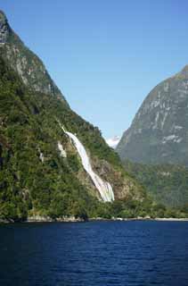 Foto, materieel, vrij, landschap, schilderstuk, bevoorraden foto,Milford Sound, , , , 