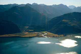 Foto, materieel, vrij, landschap, schilderstuk, bevoorraden foto,Lake Wakatipu, , , , 