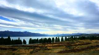 Foto, materieel, vrij, landschap, schilderstuk, bevoorraden foto,Lake Pukaki, , , , 