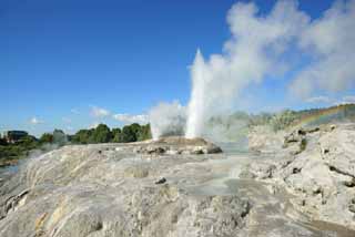 Foto, materieel, vrij, landschap, schilderstuk, bevoorraden foto,Geyser Pohutu Geyser, , , , 