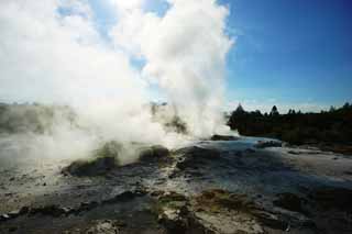 Foto, materieel, vrij, landschap, schilderstuk, bevoorraden foto,Geyser Pohutu Geyser, , , , 