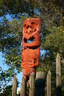 Foto, materieel, vrij, landschap, schilderstuk, bevoorraden foto,Maori houtsnijwerk, , , , 