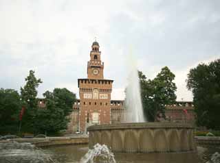 Foto, materieel, vrij, landschap, schilderstuk, bevoorraden foto,Kasteel sforzesco, , , , 