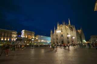 Foto, materieel, vrij, landschap, schilderstuk, bevoorraden foto,Met uitzicht op de Duomo van Milaan, , , , 