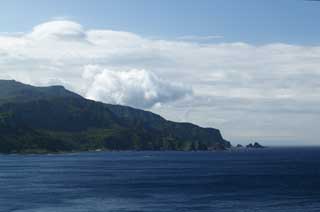 fotografia, material, livra, ajardine, imagine, proveja fotografia,O mar de Pennsula de Shakotan, montanha, A costa, O mar, Azul