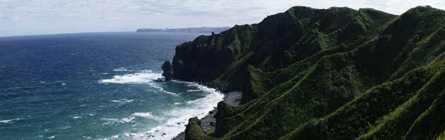 Foto, materieel, vrij, landschap, schilderstuk, bevoorraden foto,Naar de Japanse Zee, Klif, Water, Berg, Golf