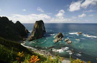 fotografia, materiale, libero il panorama, dipinga, fotografia di scorta,Isola che Takeshi Costegger di una superba vista, rupe, La spiaggia, pietra, onda