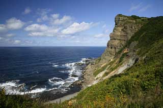 foto,tela,gratis,paisaje,fotografa,idea,Un despeadero de la orilla de da de sombra, Despeadero, La orilla, Roca, Ola