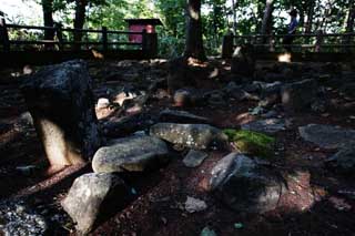 fotografia, materiale, libero il panorama, dipinga, fotografia di scorta,Mt. Nishizaki prende a sassate cerchio, Resti, pietra, cerchio di pietra, Periodo di Jomon